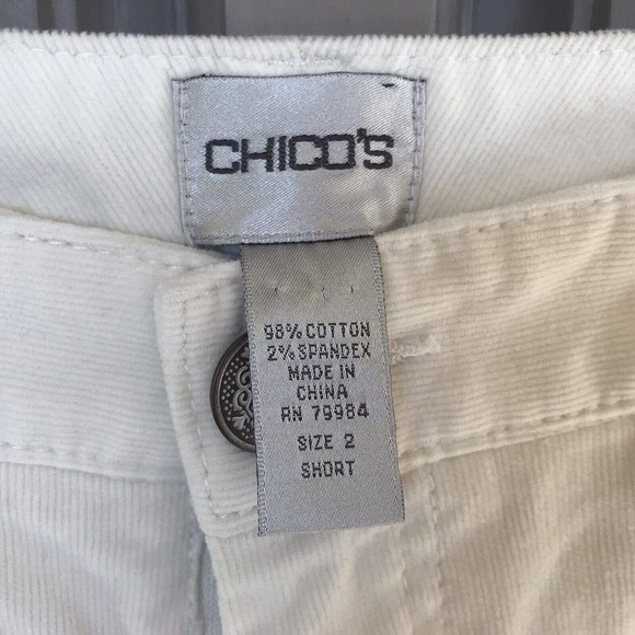 Chicos Baby Cord Jeans Sz2S Winter Wht Stretch Boot Cut Cotton/Spandex NWOT Mint - Picture 3 of 12